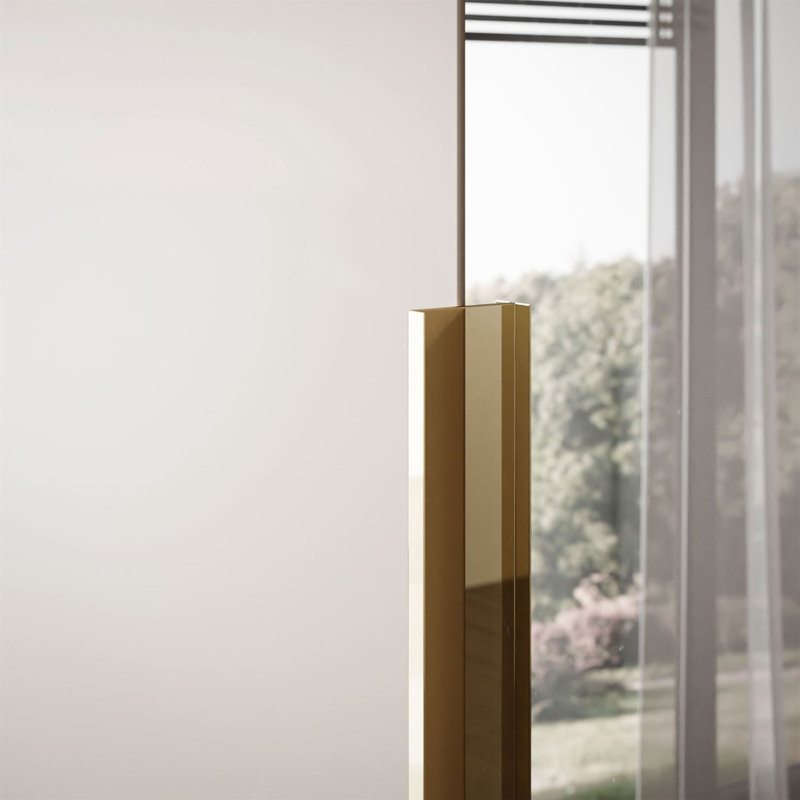 2 Door Manufactured Wood Wardrobe, gold chrome handles