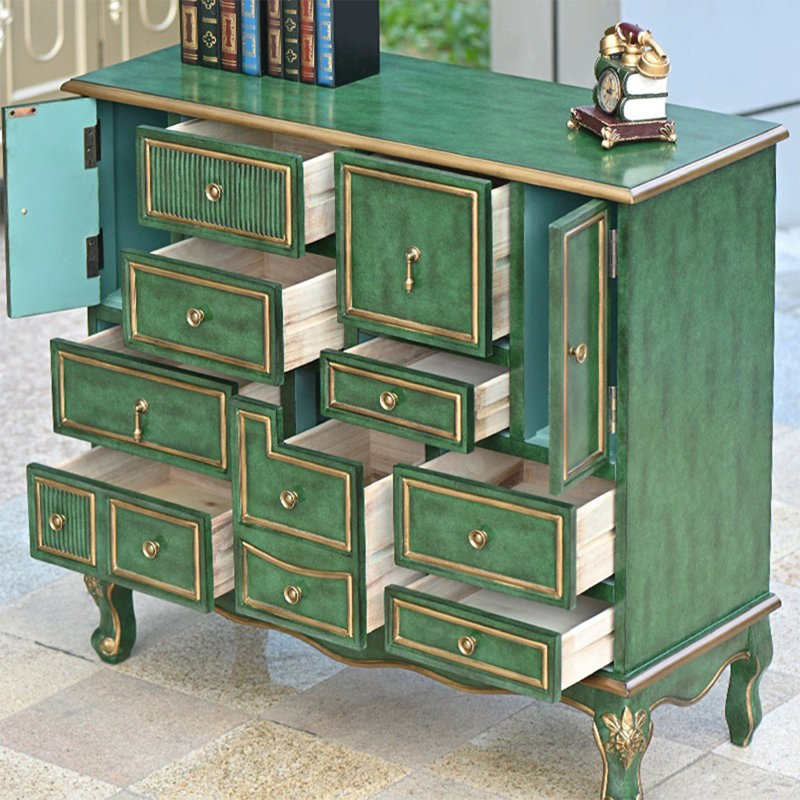 Commodes et commodes rectangulaires en bois manufacturé vert, Vert