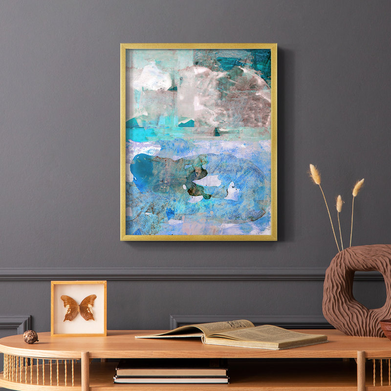 Impasto IV, reproduction encadrée - bois massif, H 10 po x l 8 po, Or