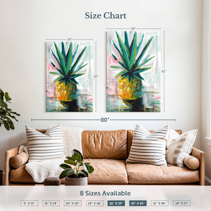 Couleurs d'ananas Yarlin, H 39 po x l 26 po