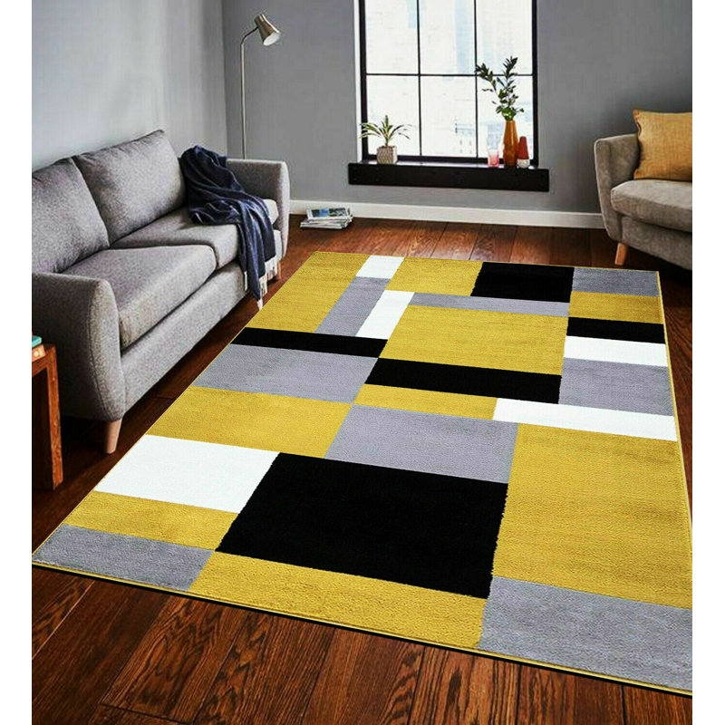 KILAS Beige Brown Area Rug & Runner – Non-Slip Polypropylene Carpet for Hallway, Bedroom & Kitchen, Rectangle 120 x 170cm