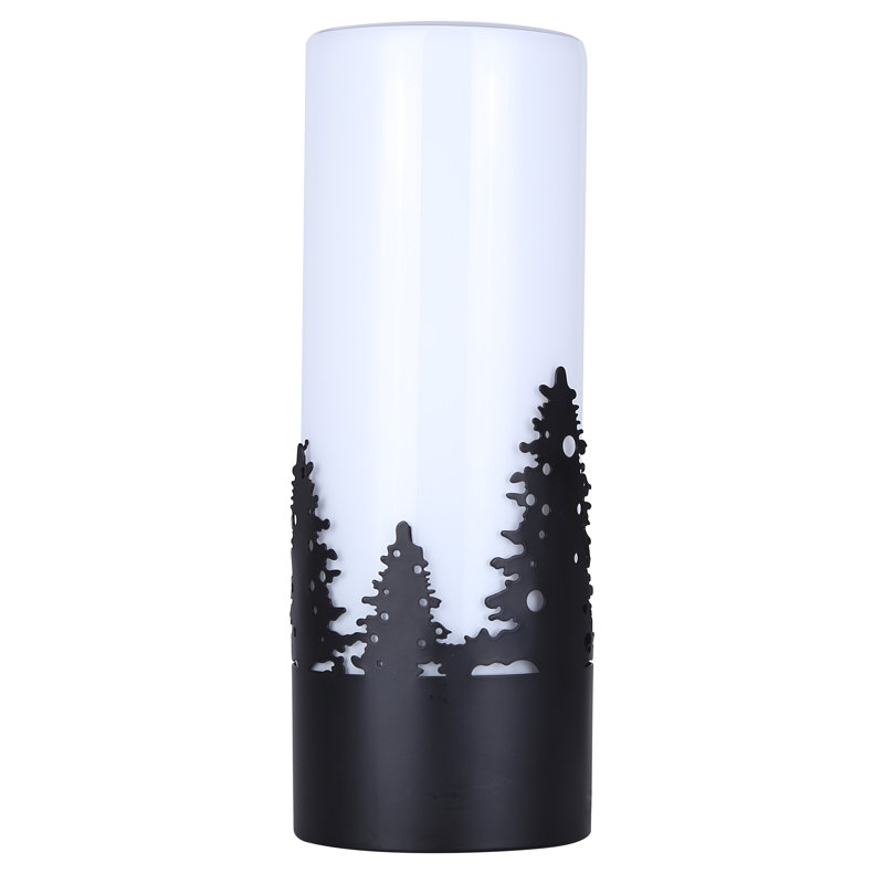 Lampe de table 1 lumière Thula avec finition noir mat et abat-jour blanc Thula
