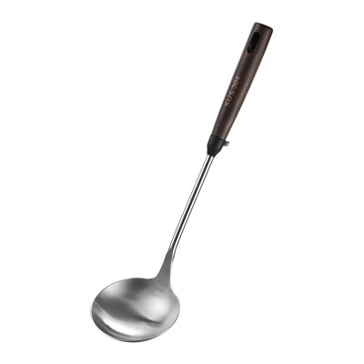 Stainless Steel Cooking Utensil Set With Wooden Handle - Durable 304 Kitchen Spatula And Slotted Spoon For Sauteing And Serving