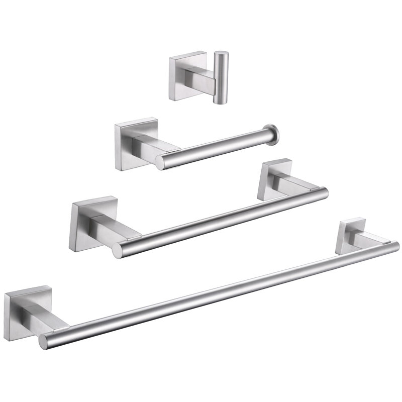 Ensemble de quincaillerie de salle de bain 4 pièces, Nickel brossé
