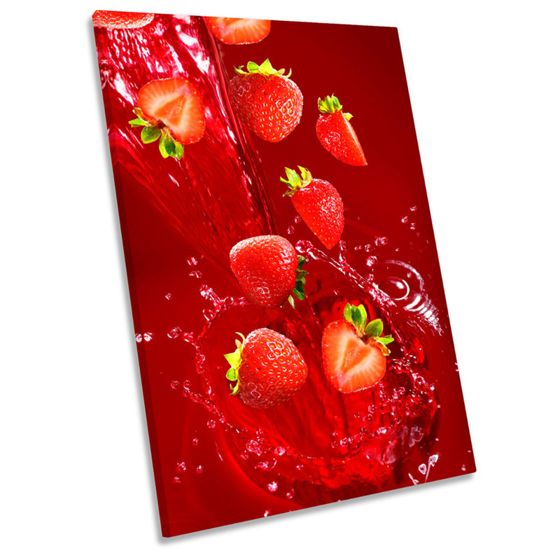 Strawberry Splash Red Kitchen - Wrapped Canvas Print, 45.7cm H x 30.5cm W