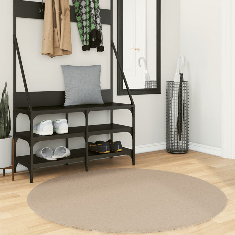 Rug "HUARTE" Short Pile Soft and Washable Sand, Round 200cm