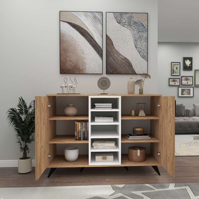 Abilynn 120cm Sideboard, Atlantic Pine/White