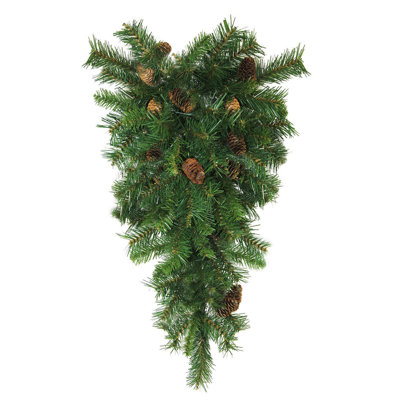 Ornement de Noël en forme de larme de Noël 42 "avec pommes de pin non éclairées