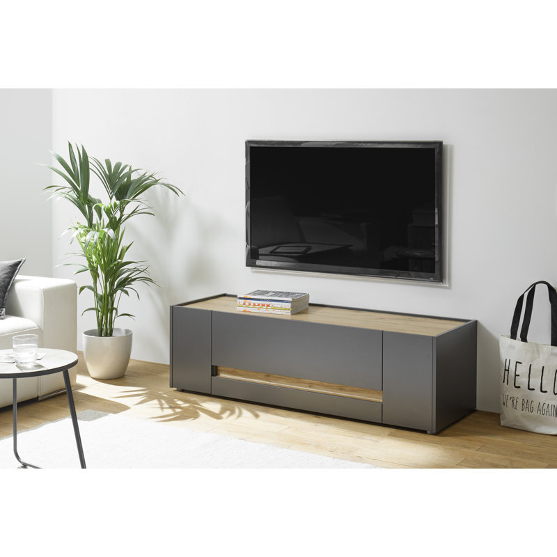 Broderick Unfinished TV Stand for TVs up to 65", Anthracite