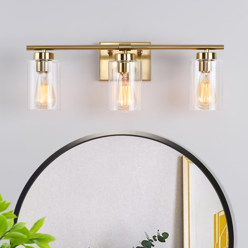 Hooversville Dimmable Vanity Light, Gold, 3 Lights