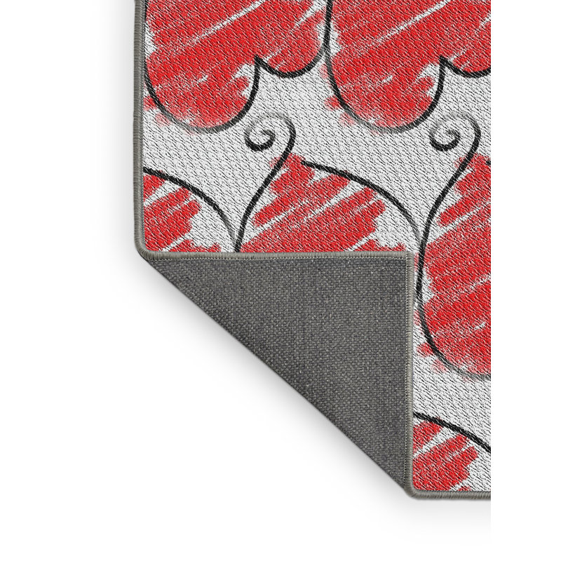 Rouge Tapis décoratif nieuwstadt, Rectangle 5 pi x 7 pi