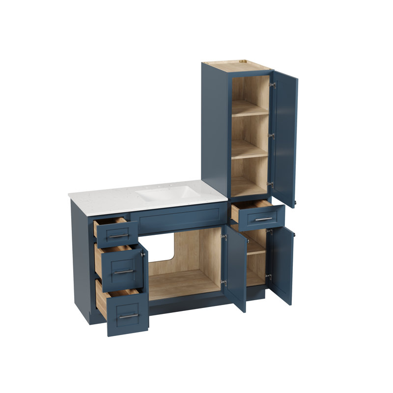 Ensemble de meuble-lavabo simple 57 po Disar, Bleu