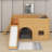 Full Size Wooden Low Loft Bed With Storage Shelves And Slide,Door And Window, Multiple Functions Wooden Low Loft-788926694