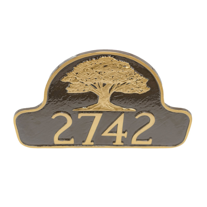 Plaque d’adresse murale sur 1 ligne, Marine / Argent, Oui