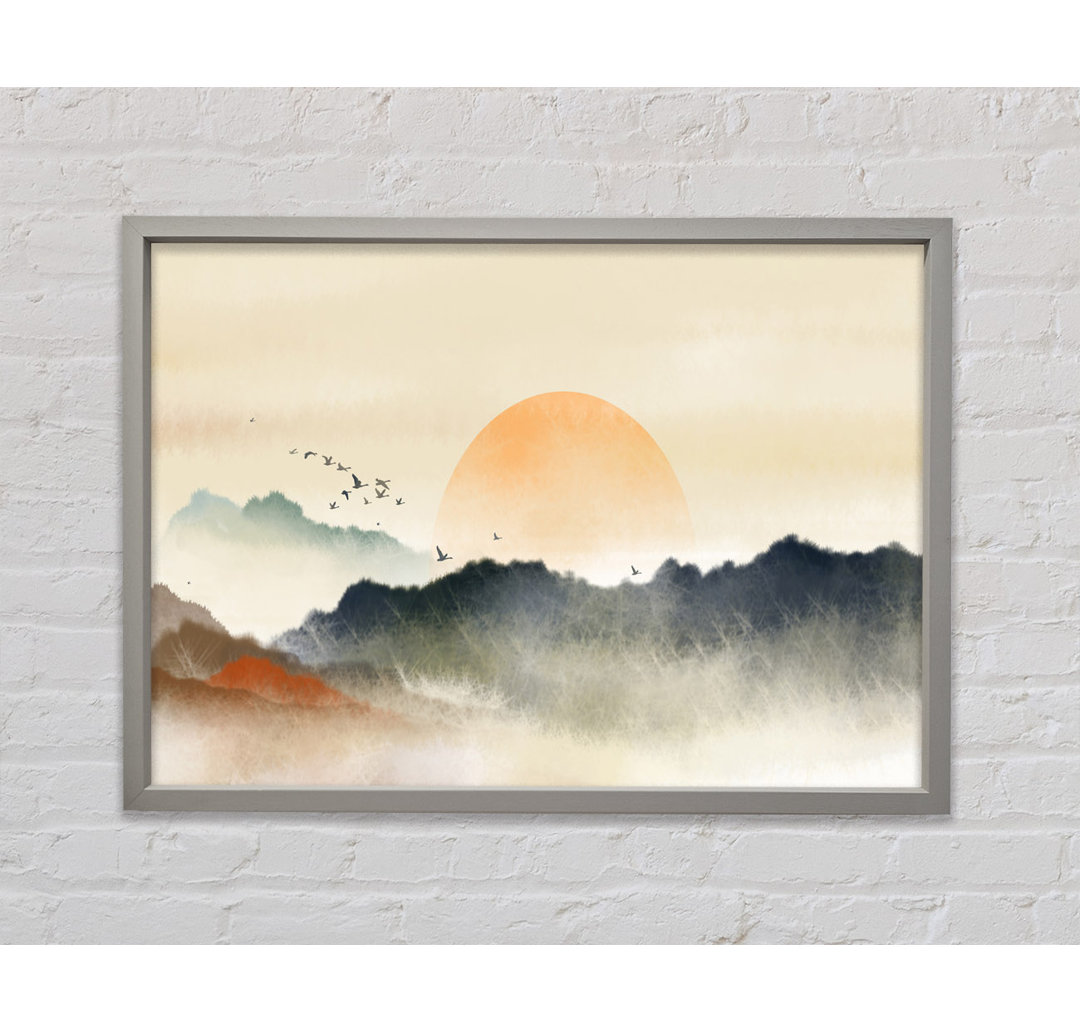 Sun Peeking Over The Sunset - Single Picture Frame Kunstdrucke auf Leinwand