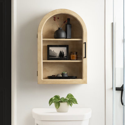 Armoire arquée en bois pour rangement mural