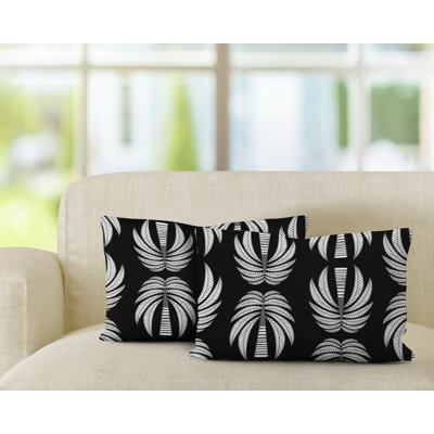 Polyester/Polyester Blend Lumbar Rectangular Indoor/Outdoor Pillow Cover & Insert