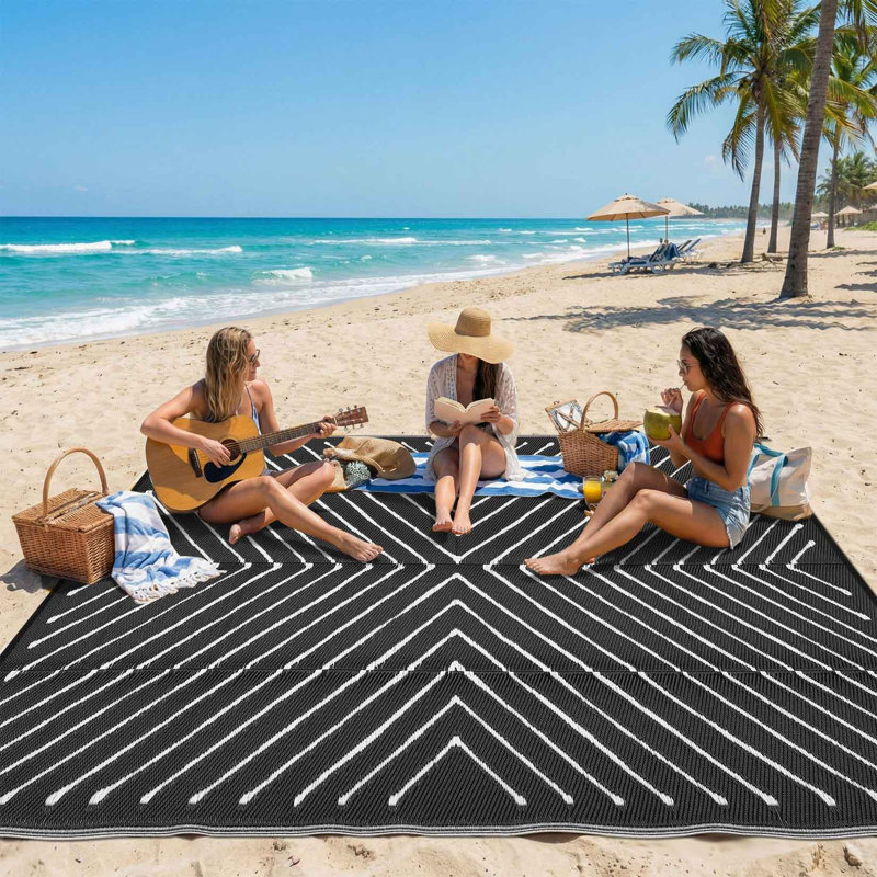 Patio Rugs Outdoor Waterproof Reversible Portable Plastic Straw Camping Rugs Plastic Straw Rug for RV Camping Picnic Beach Balcony