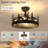 23.62"  5-Light Farmhouse Ceiling Fan With Light, Reversible 6 Speeds and Remote Included-1087156161-1097661637