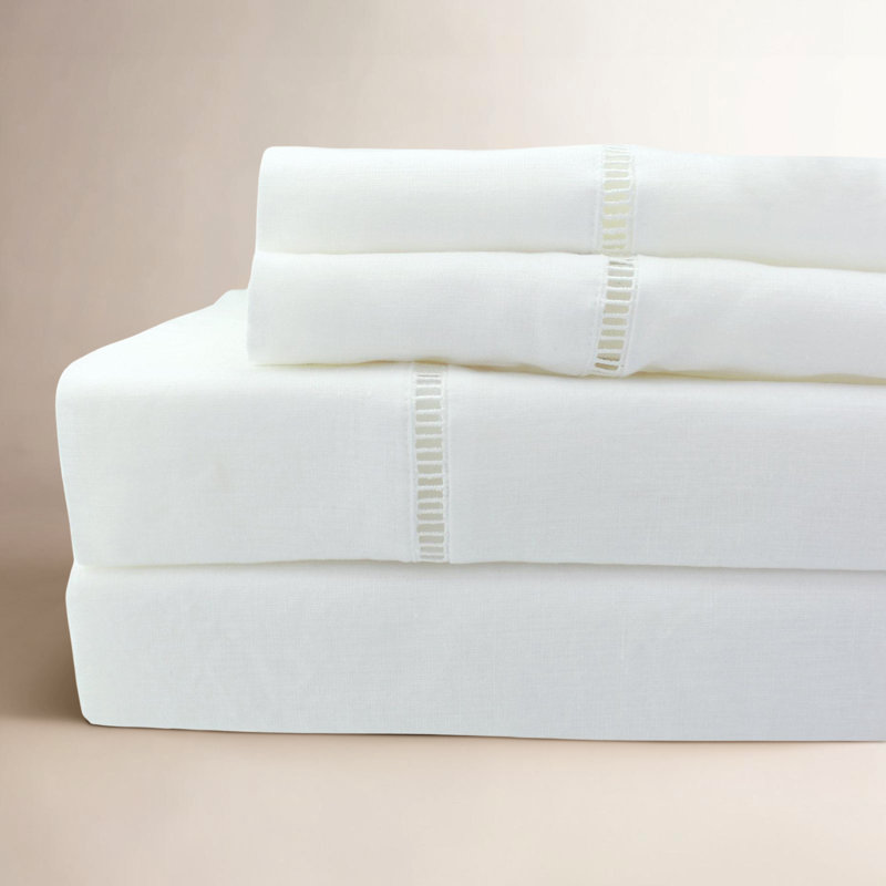Briar 100% Linen Sheet Set, Queen, White