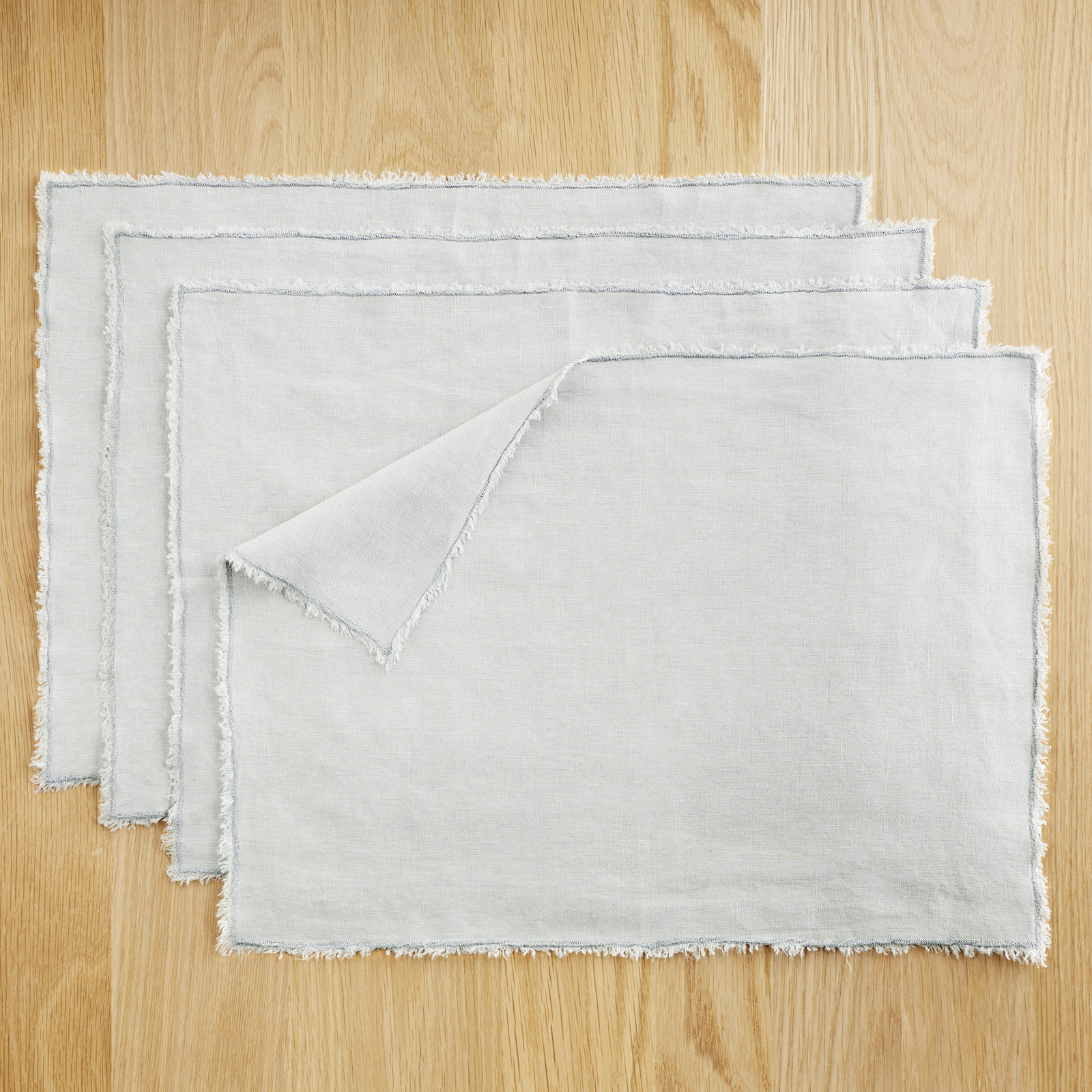 Zadia Linen Placemat, Blue/Gray