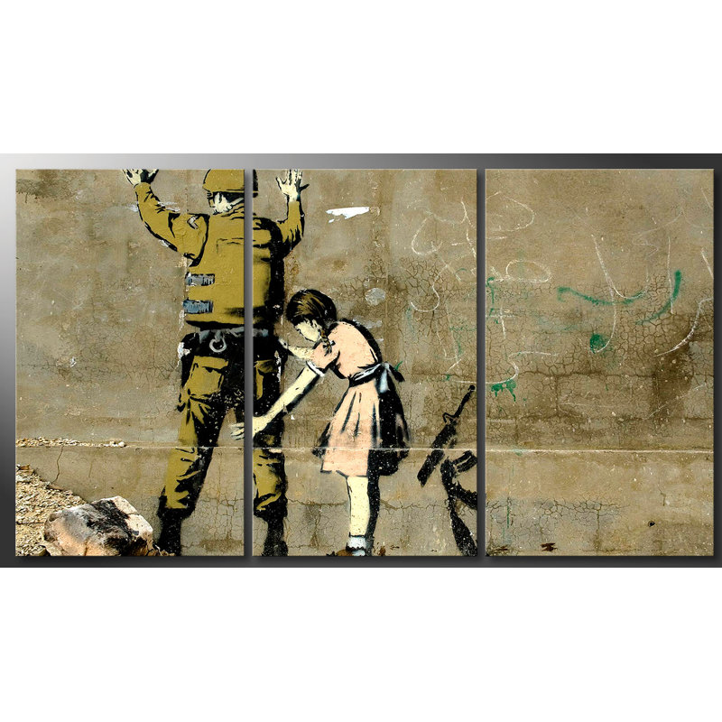 Banksy - 3 Piece Wrapped Canvas Print