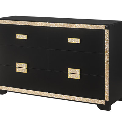 Commode noire / dorée