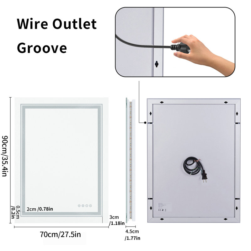 Flat Wall Mirror, 35.5" x 27.6"