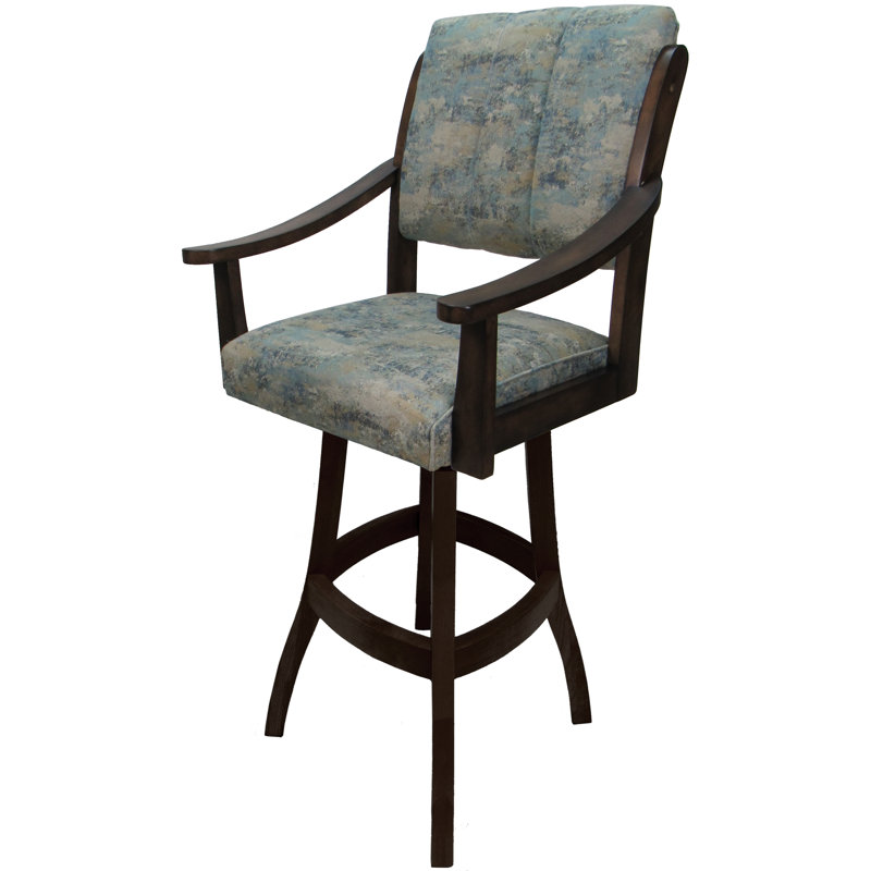 Tabouret de bar pivotant de 30 po en bois massif, Brun