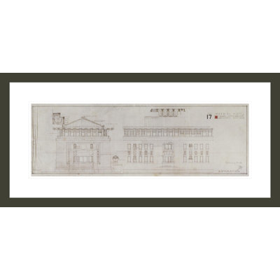 «Imperial Hotel Elevation» par Frank Lloyd Wright - Reproduction giclée encadrée