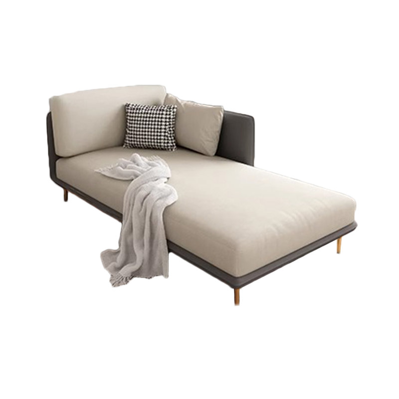 Chaise longue rembourrée spacieuse, Accoudoir à gauche (vu de face), Gris