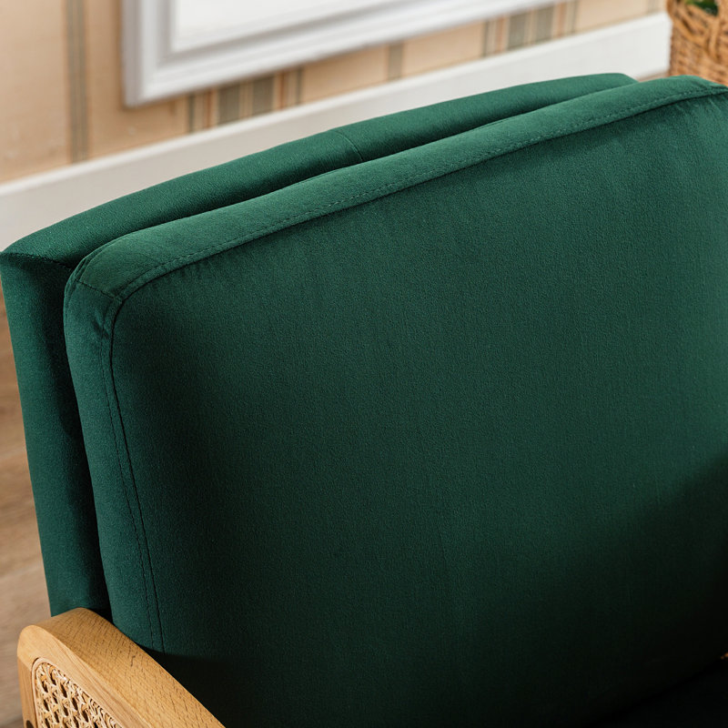 Edgao Velvet Armchair, Green