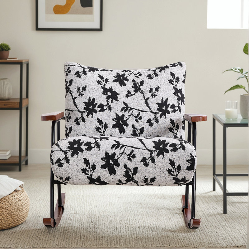 Chaise berçante moderne, Noir / blanc