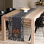Chemin de table Dec anthracite gris anthracite avec broderie européenne