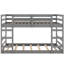 Lit superposé au-dessus gris - Fabriqué en bois massif et élégant, s'adapte aux matelas de la taille, essentiel pour la chambre à coucher en bois, améliore l'apparence, inclus-1367879220