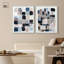«Palette of Cubes Duo», reproduction d'art sur toile encadrée par Art Remedy, cadre blanc, 24 x 30-225702109-225703726
