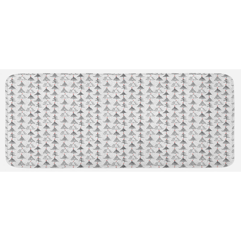 Rustic Floral Synthetic Kitchen Mat
