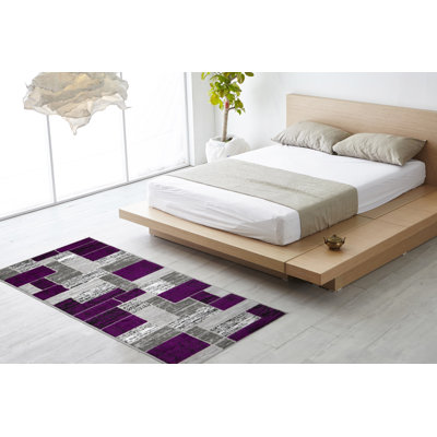 Tapis mauve à motif géométrique Balderston