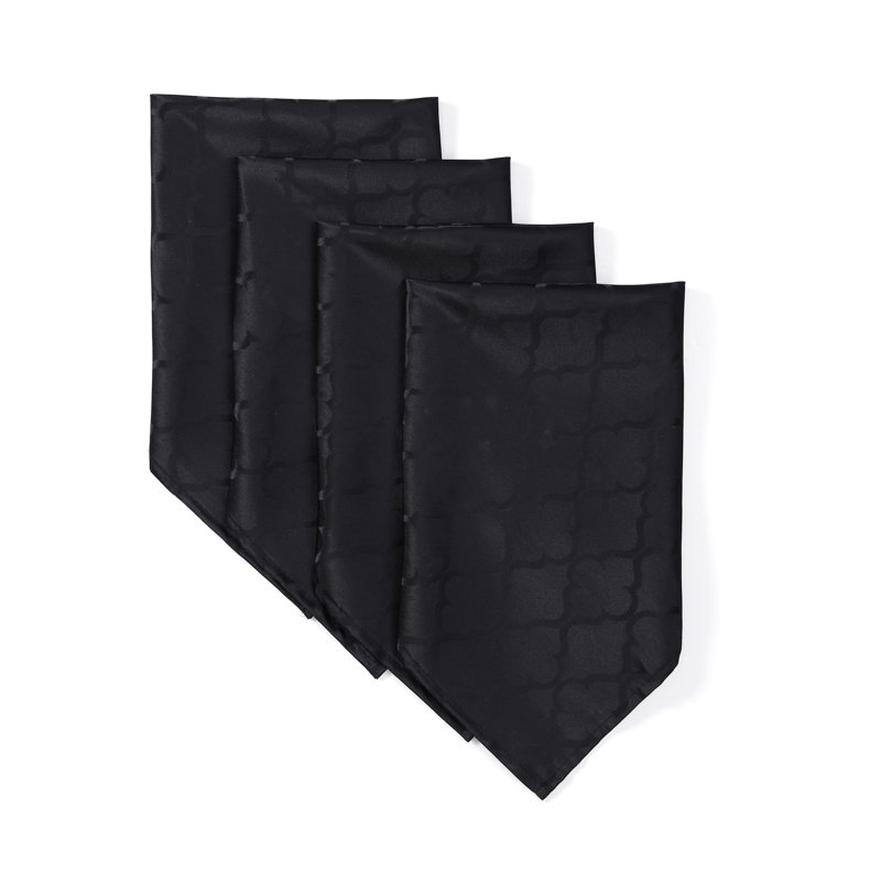 Sarok Rectangle Geometric Jacquard Tablecloth, Black