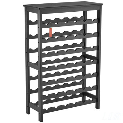 42 Bottle 7-Tier Modular Bamboo Wine Rack with TableTop, Durable and Elegant Storage Solution for Wine Enthusiasts