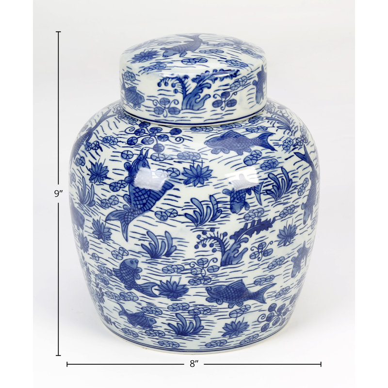 9'' Porcelain Ginger Jar