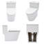 Toilette monobloc en céramique, adaptée aux salles de bain, d'une hauteur de culture de 12 pouces, 1,22 / 1,6 gallons par chasse, double chasse, siège de toilette à fermeture lente, blanc
