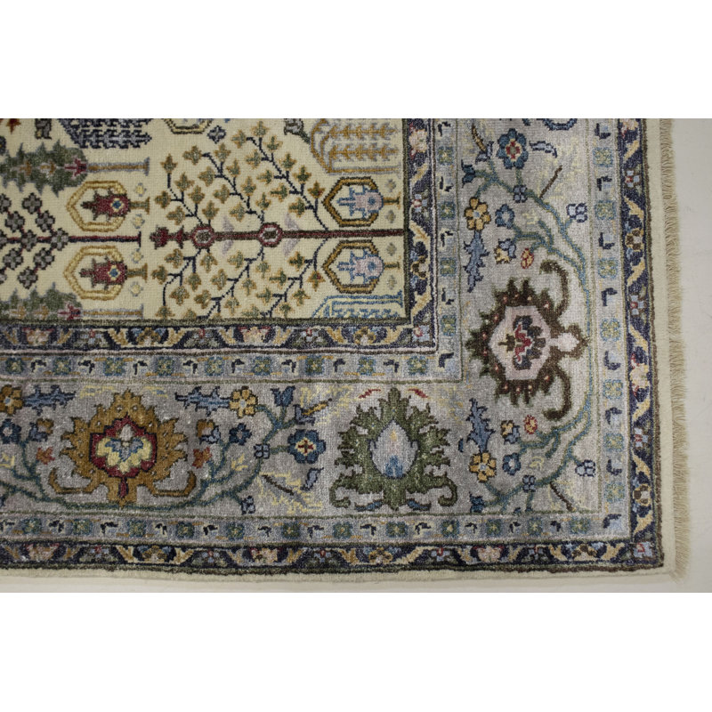 Tapis oriental beige noué à la main Davisboro