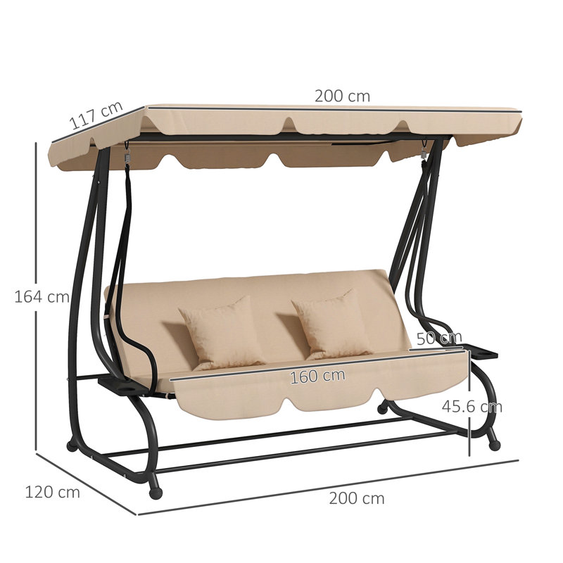 Birke 3 Person Porch Swing with Canopy