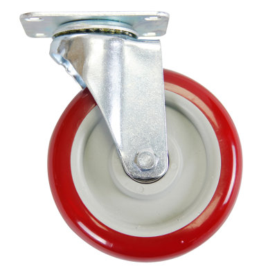 Ensemble de 4 roues pivotantes de 5 pouces avec roulettes en polyuréthane à plaque pivotante