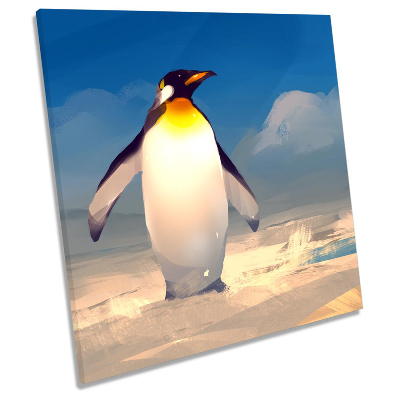 Z5786 Penguin Artic Modern - Wrapped Canvas Painting, 91.4cm H x 91.4cm W x 4cm D