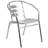 Johannette Round Aluminum Indoor-Outdoor Restaurant Dining Table Set with 4 Slat Back Chairs-93389844-93389843