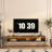 Floating TV Stand, Wall Mounted TV Shelf With Led Lights & Power Outlet,High Gloss TV Cabinet For Black Tv Stands For Living Room-1802744831