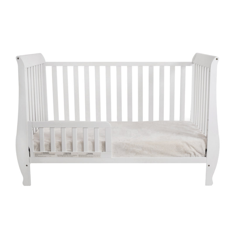 Naomi White 4-in-1 Convertible Crib with Toddler Guardrail
