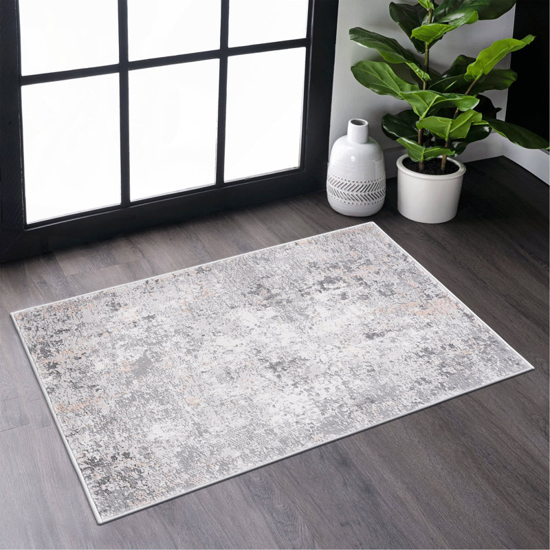Grey / Multi / Abstract Area Rug, Rectangle 2' x 3'
